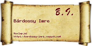 Bárdossy Imre névjegykártya