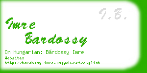 imre bardossy business card